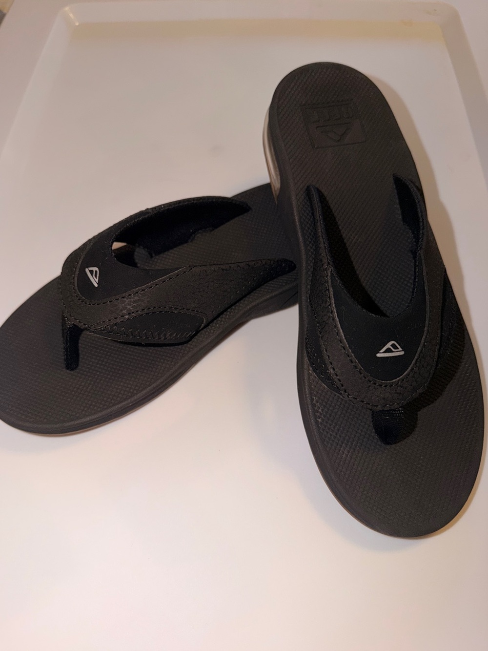 Reef Kids Fanning Flip Flops Black Size 4 Youth